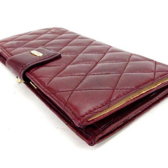 Bally Wallet Purse Long Wallet Red Gold Woman Authentic Used Y4922 - Picture 3 of 6